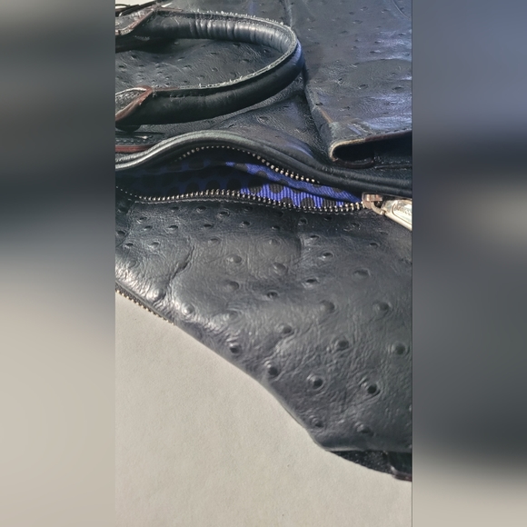 GUC Rebecca Minkoff Romeo Leather  Satchel Ostrich Style Black - Picture 16 of 16